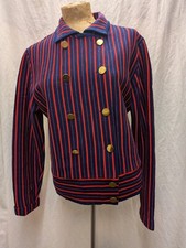 Vintage 1950's 60's Dark Blue Purple Wool Mod Sweater by Hengerer's Large picture