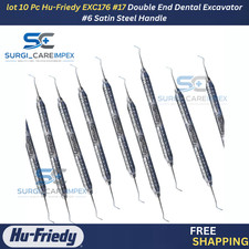 lot 10 Pc Hu-Friedy EXC176 #17 Double End Dental Excavator #6 Satin Steel Handle picture