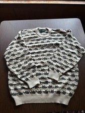 Vintage Tundra Canada 3d Texture COOGI Style Sweater XL White Cream 90s picture