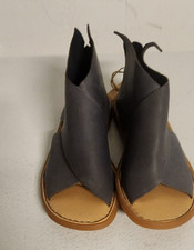 Born Iwa Sandals Blue Leather Ankle Zip Open Toe Womens 6 Excellent picture