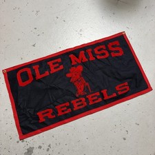 Vintage Ole Miss University Rebels College Banner Flag Pennant Sign Made USA picture