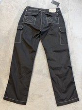 NWT True Religion Mens Cargo Pants Size 34 Jet Black 164$ Retail picture