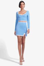 NWT NIP STAUD PEEL SKIRT & BERRY TOP IN SKY & WHITE L In the Original Packaging picture