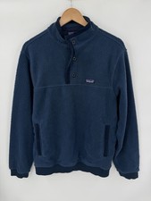Patagonia Fleece Mens Medium Sherpa Shearling Button Pullover Sweatshirt Navy picture