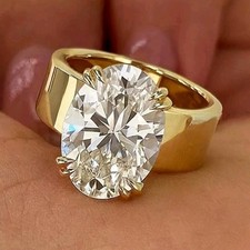 2.80 CT Certified Oval Cut Treated White Diamond Solitaire Ring In 925 Silver picture