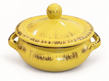 De Silva Italy Yellow Ceramic Terracotta Lidded Casserole Baking Dish - Used picture