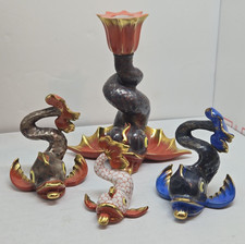 Exceptional Herend Hvngary DOLPHIN KOI FISH Candle Holder / Card holder +2 more picture