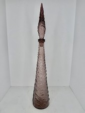 HTF Vintage MCM Empoli Guildcraft Wave Decanter 22.5” Amethyst W/stopper picture