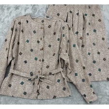 Vintage XIA Sirt Set 10 Western Bohemian Belted Aztec Modest Button Southwestern picture