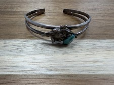 Vintage 925 Sterling Silver Native Navajo/zuni Turquoise Cuff Bracelet L1617 picture