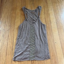 Vintage Y2K GUESS light brown bedazzled going out tank top picture