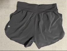 Lululemon Women’s Black Athletic Fast and Free Shorts, Size 4 picture