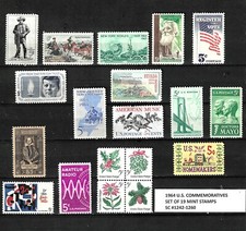 1964 U.S. Commemorative Mint Stamps Set SC #1242–1260 – Complete 19‑Stamp Year picture