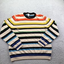Paul Smith Sweater Mens Large Multicolor Stripe Knit Crewneck Pullover Italy picture