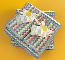 Peri Home 6 Pc Set 2 Bath 2 Hand 2 Fingertip Towels Textured Geometric Diamond picture