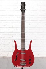 Danelectro Red Hot Longhorn Semi-hollowbody Bass Guitar - Red picture