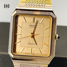 Vintage 1981 [Exc+4] Seiko Dolce 5931-5490 29mm Gold Dial Qz Men's Watch picture