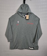 NIKE Toronto Raptors Hooded Shirt 2XL Tall Men Gray Red Dri-fit On Court Warm Up picture