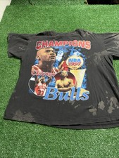 Vintage 1997 Chicago Bulls NBA Champions Rap Tee T-Shirt Jordan Pippen Rodman XL picture