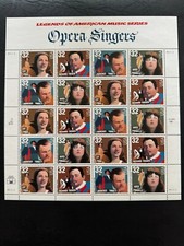 Scott #3154-3157 Opera Singers Pane of 20 32¢ Stamps (1997) picture