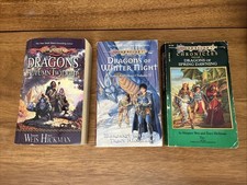 Dragonlance Chronicles Complete Trilogy Weis Hickman 3 PB Book Lot D&D picture