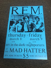 R.E.M. 1984 Athens Georgia Mad Hatter Cardstock Concert Poster 12