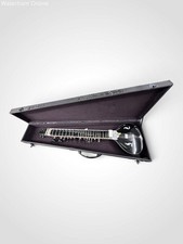 Mid-East Mfg STRW Flat Wooden Toomba Sitar Indian Travel Instrument Black & Case picture