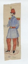 1878 OLD AMERICAN soldier EARLY Antique American Patriotic FLAG Folk Art  picture