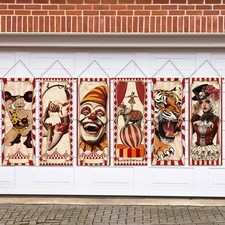 6 Pcs Vivid Circus Poster Cutouts Halloween Carnival Decor picture