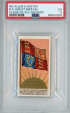 Graded 1887 Allen Ginter Flags of all Nations Great Britain Card PSA 5 picture