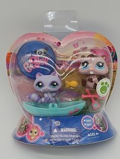 NEW Littlest Pet Shop Valentines Pets Raccoon #1989 & Beaver #1990 SEALED picture