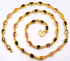 Noppakao, Multicolor Lucky Gemstone Thai Necklace  24K Thai  Gold Plated Jewelry picture