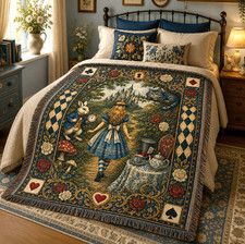 Alice in Wonderland Woven Blanket #1 – Whimsical Fantasy Throw picture