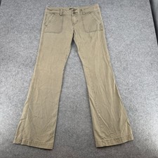 Y2K Hollister Pants Womens 5 Low Rise Flare Tan Cotton Utility EUC picture