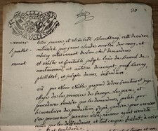 1780 Savoy Royal Judicial Manuscript Ornate Crowned Fiscal Stamp Signed picture