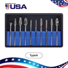 10 Pcs Dental Lab Polishing Bur Drills Tungsten Steel Carbide Burs 2.35MM picture