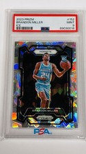 2023 Prizm Brandon Miller Cracked Ice PSA 9 Mint #152 RC Rookie Card Hornets picture