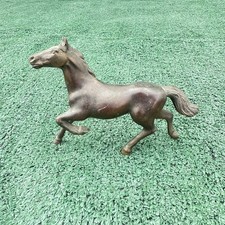 Antique Brass Horse Figurine Statue Mid Century Modern Stallion Figure picture