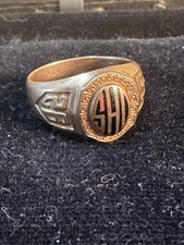 Antique Mens Art Deco 1926 10K Gold Class Ring Size 7 picture