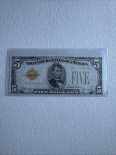 1928  E  $5 Dollar Bill  Yellow Seal Note picture