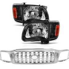 For 2001-2004 Toyota Tacoma Headlights + Corner Lamps + Chrome Front Grille picture