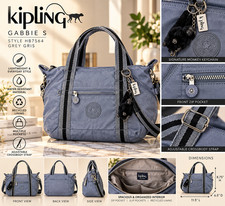 Kipling Gabbie S Grey Gris Crossbody Shoulder Bag Nylon NWT picture