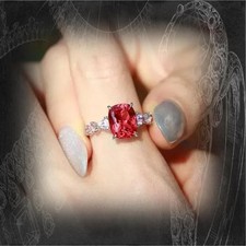 4.65 Ct Natural Ruby Diamond Anniversary Wedding Ring 14K Solid White Gold picture