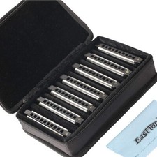 EASTTOP Harmonica set of 7-Pack 10Hole Blues harp mouth organ Diatonic Harmonica picture