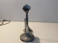 Vintage Astatic DN-HZ Dynamic Microphone Chrome Art Deco Desk Stand USA picture