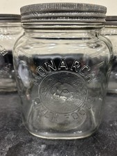 Antique 1936 Monarch Finer Foods Lion Face Gallon Jar Owens Glassworks picture