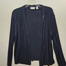 Chico's Travelers Navy Blue Open Front Cardigan Jacket Size 3 picture