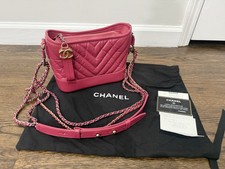 100% Authentic CHANEL Gabrielle Chevron Hobo Bag  Pink Leather (W/ Dust Bag)  picture