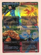 MARVEL MTG Borderless Foil COMPLETE SET of 4 Fantastic Four Scene Cards picture