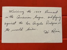 Jim Rivera🔥MLB : 1952 St. Louis Browns 🔥🔥Autograph 🧢 picture